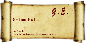 Grimm Edit névjegykártya
